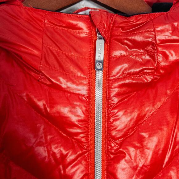 Descente Women’s Puffer Vest Gorpcore Athletic Minimalism Red Hooded Sz 6 NWOT - Picture 3 of 13